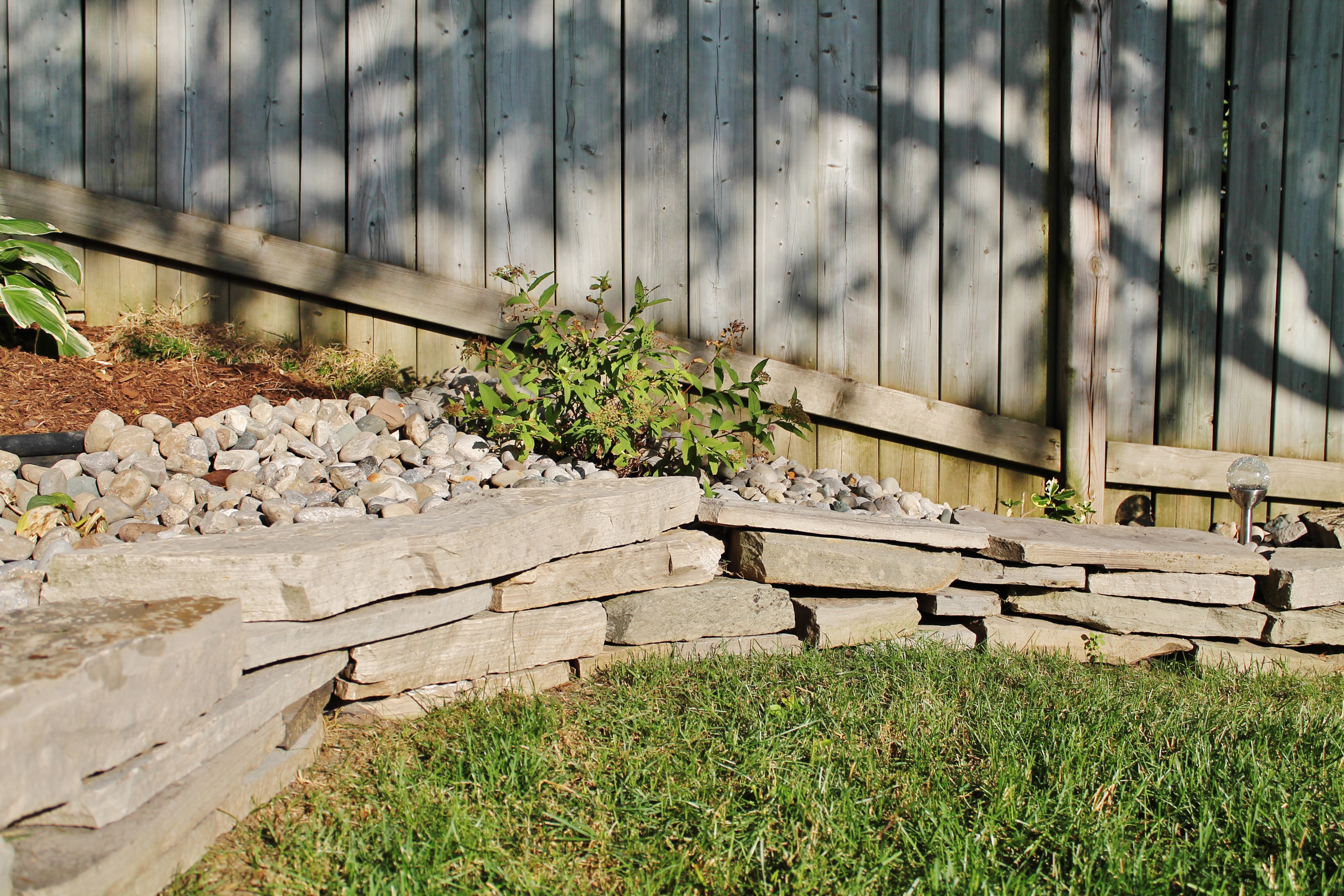 Flagstone rock garden edging