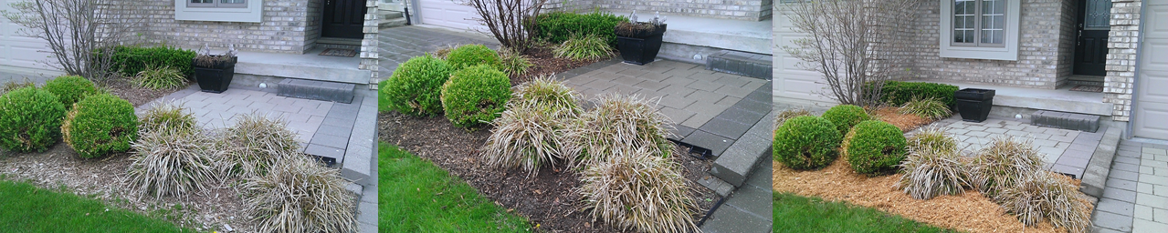 Garden bed clean-up and mulch application